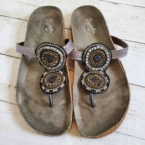 Seychelles weekender Gemini medallion sandal boho beaded‎ jewels size 7.5